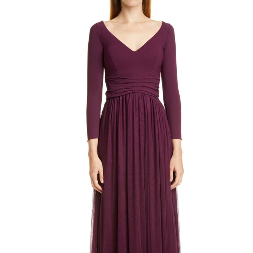 Chiara Boni La Petite Robe Liene Illusion Long Dress, Size 16 BNWT